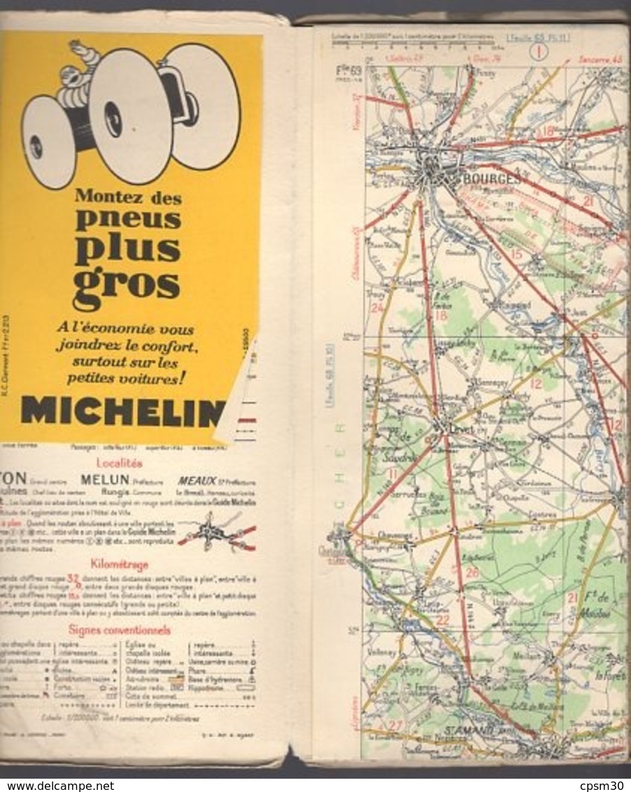 Carte Géographique MICHELIN - N° 069 - Bourges - Mâcon N° 2925-46 - Wegenkaarten