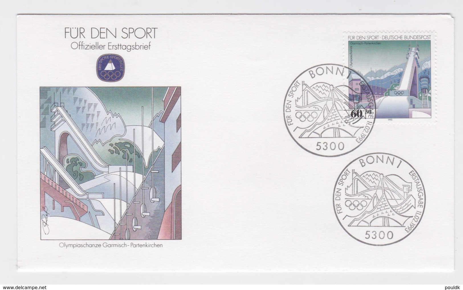 Germany FDC 1993 Für Den Sport - Olympiaschanze Garmisch-Partenkirchen (G104-17) - Winter (Other)