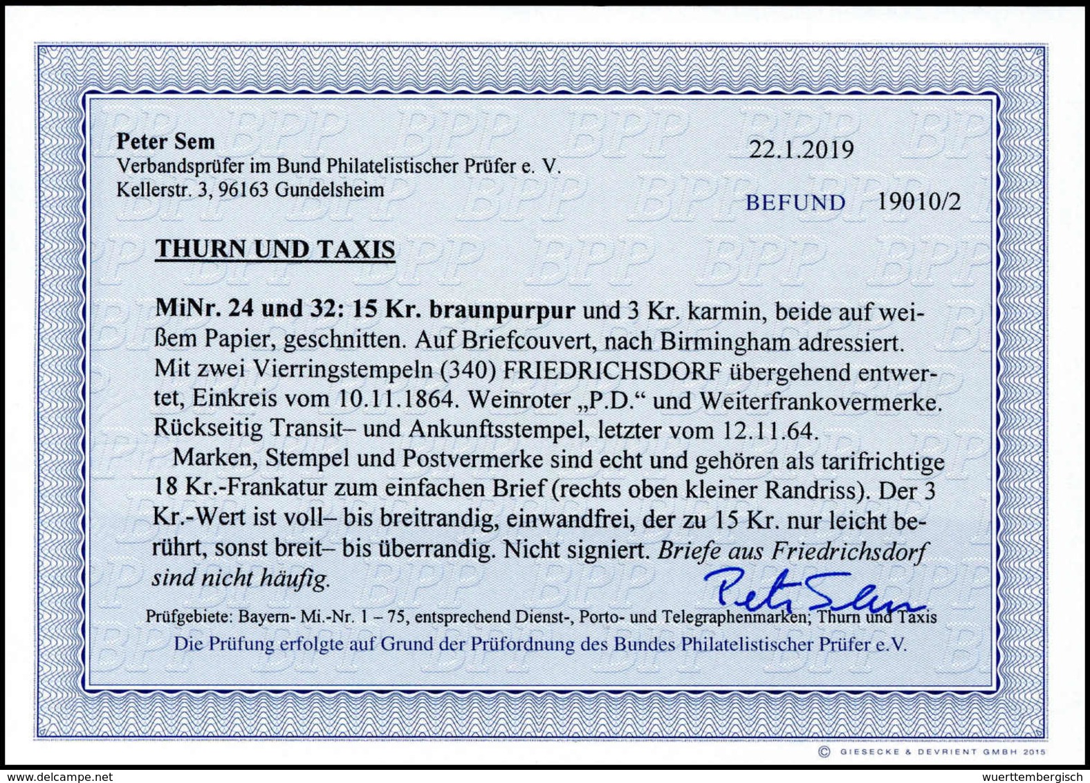 Beleg Altdeutschland Thurn Und Taxis - Other & Unclassified