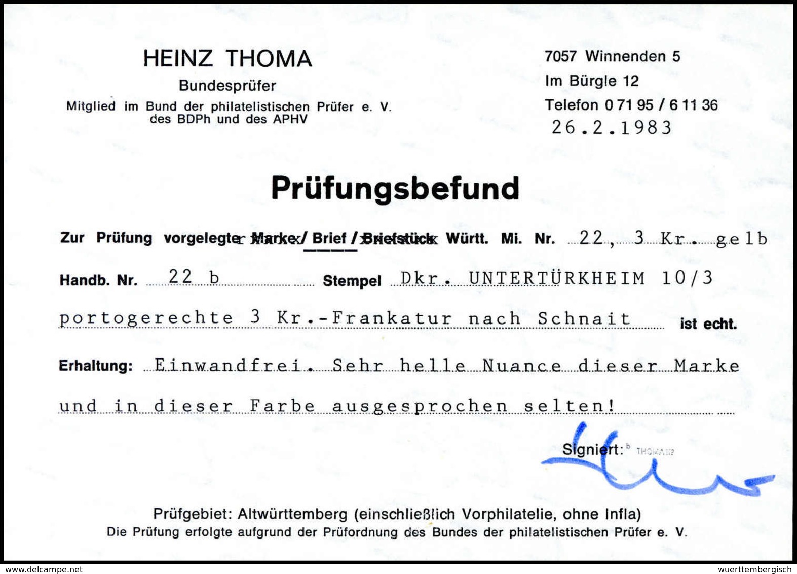 Beleg Altdeutschland Württemberg - Other & Unclassified