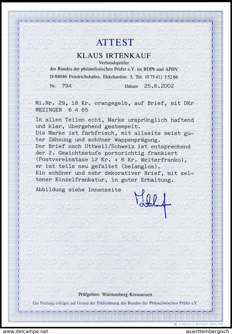 Beleg Altdeutschland Württemberg - Other & Unclassified