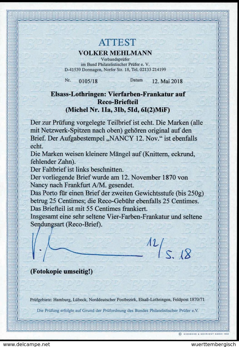 Beleg Altdeutschland NDP Elsass-Lothringen - Other & Unclassified