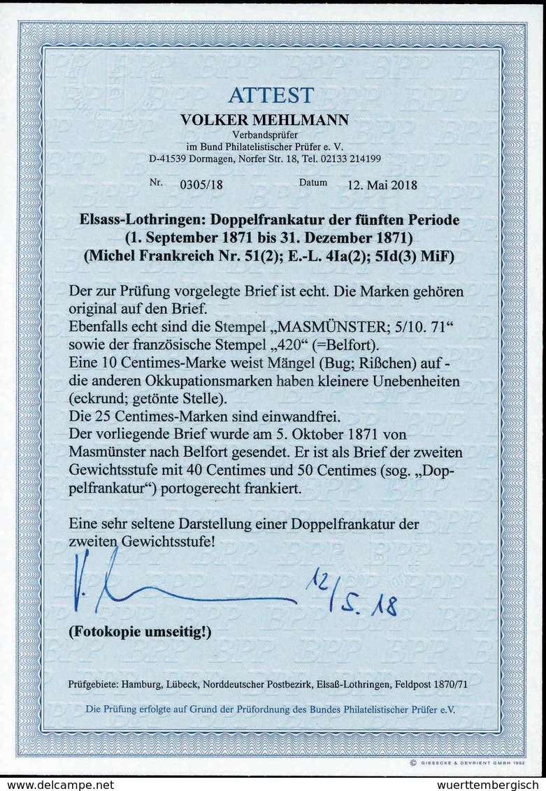 Beleg Altdeutschland NDP Elsass-Lothringen - Other & Unclassified
