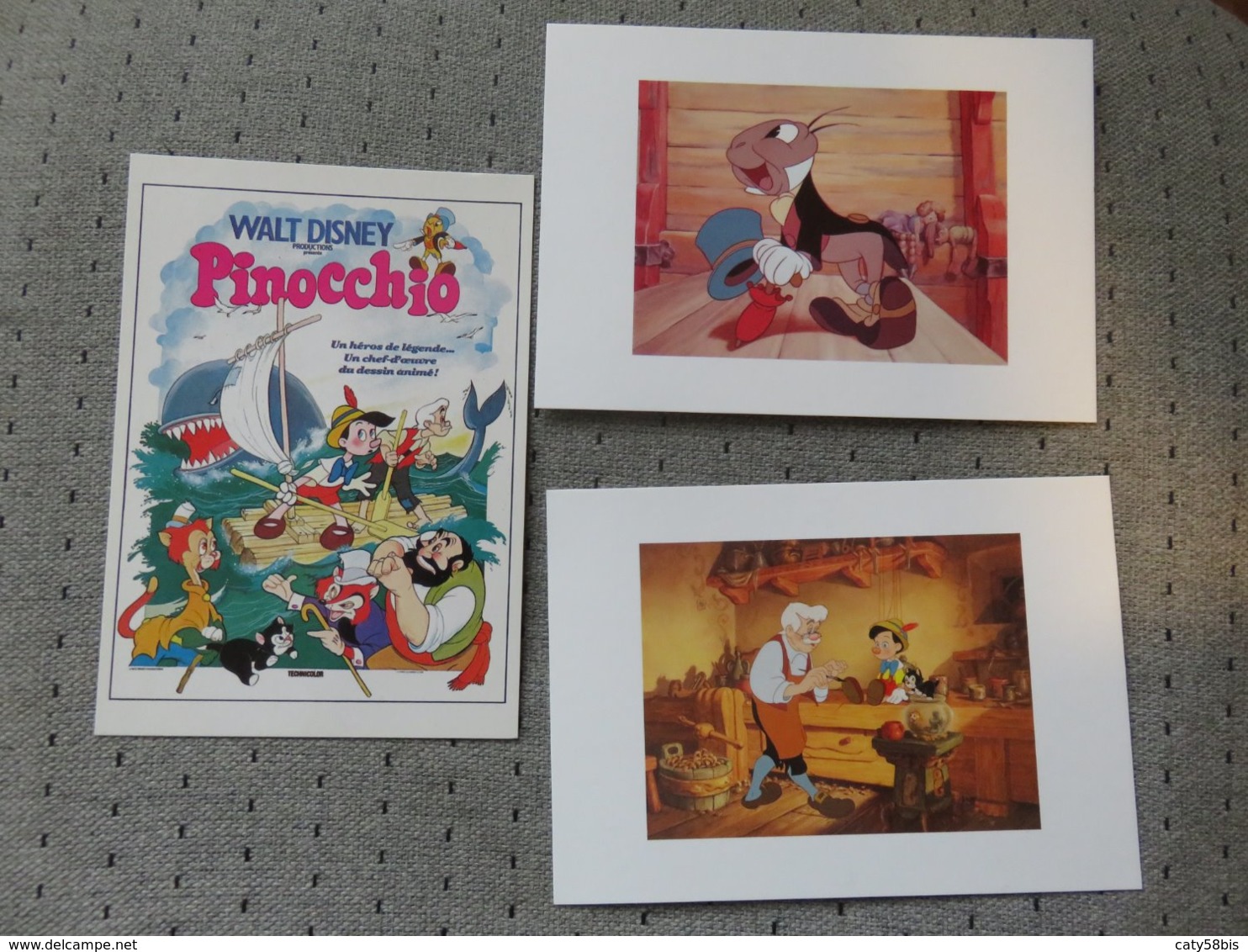 3 Cartes Postales Disney' Pinocchio - Other & Unclassified