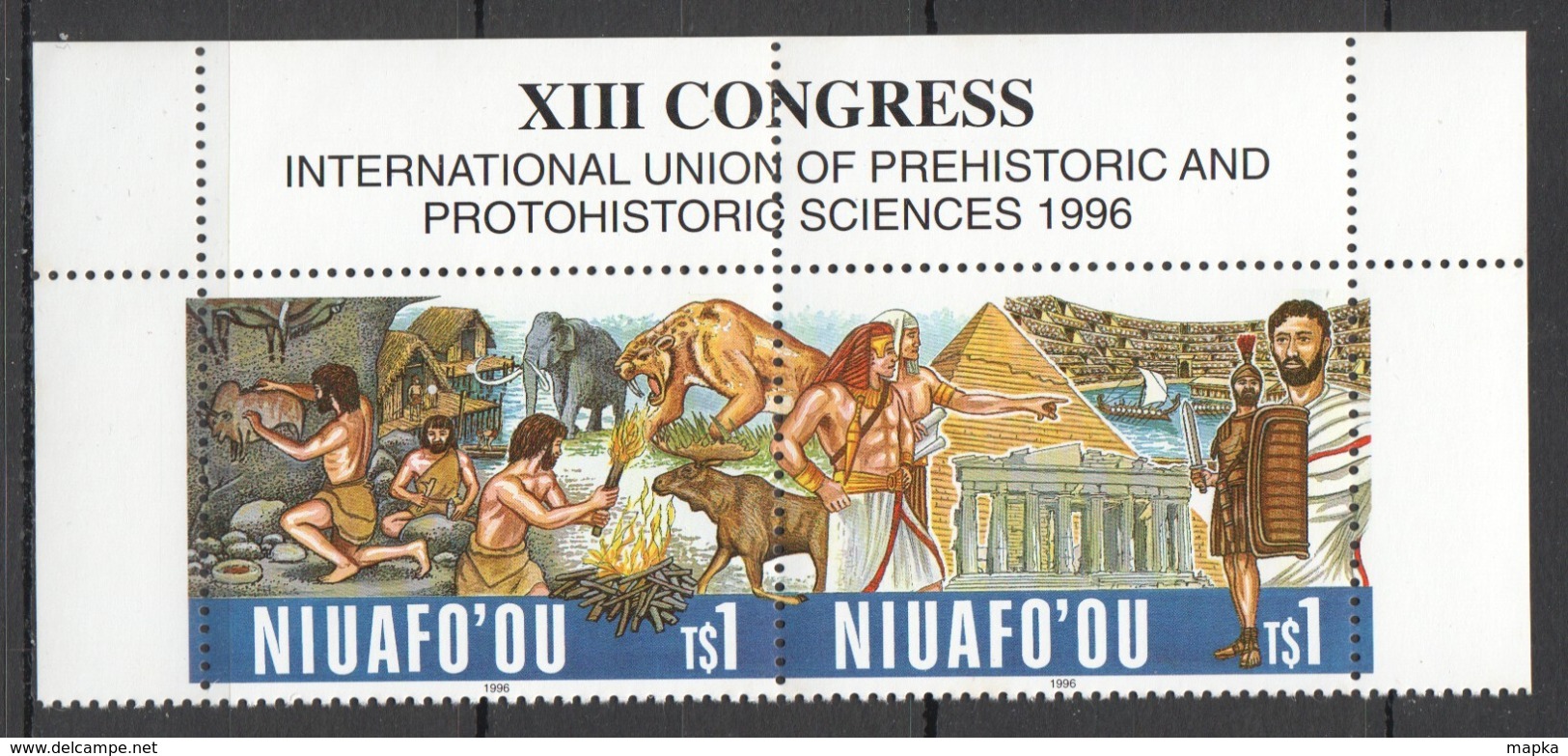 Y313 1996 NIUAFO'OU PREHISTORIC ANIMALS SCIENCE #303-4 SET MNH - Prehistóricos