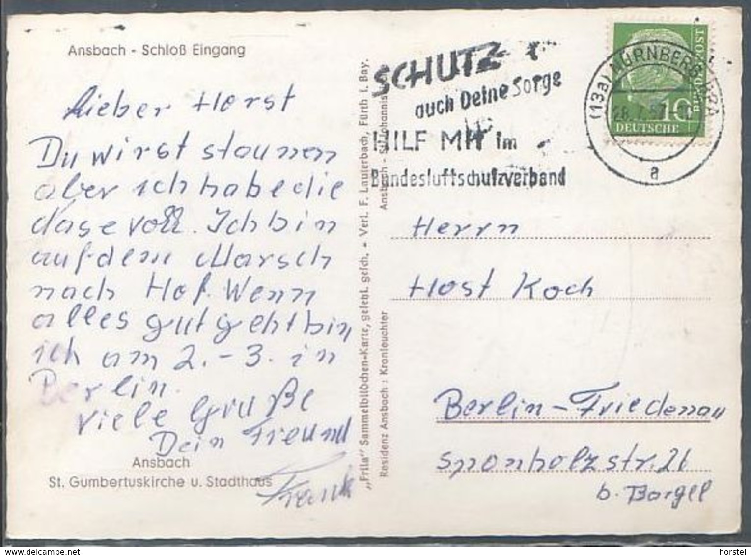 D-91522 Ansbach - Schloß - Kapelle - Leuchter -  Siehe Stempel !!!! - Ansbach