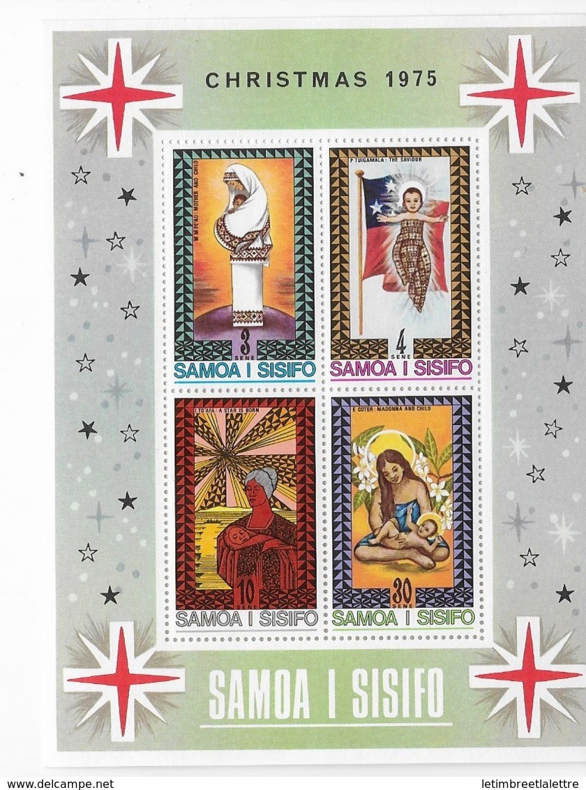 Samoa Bloc Feuillet  N° 9** Christmas 1975 - Samoa