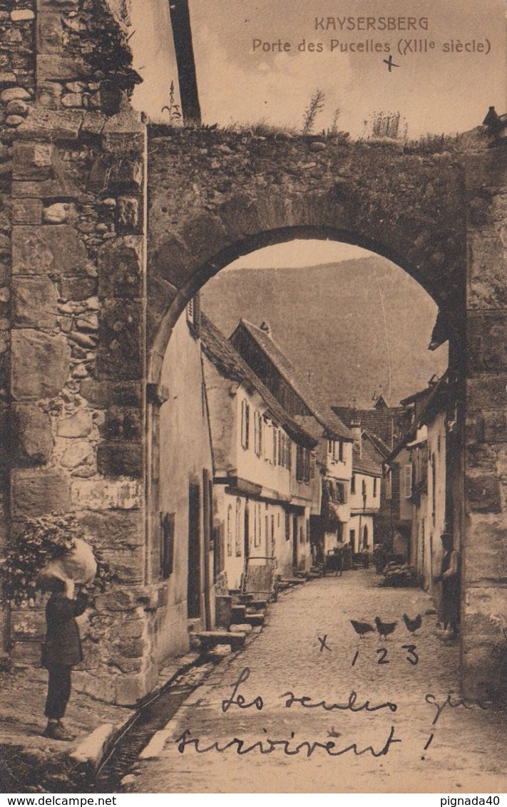 Cp , 68 , KAYSERSBERG , Porte Des Pucelles (XIIIe S.) - Kaysersberg