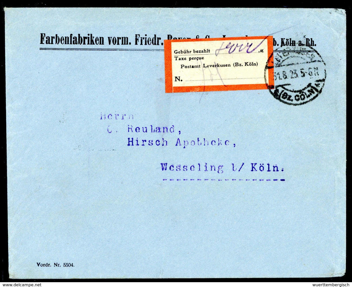 Beleg Deutsche Lokalausgabe 1918-23 - Other & Unclassified