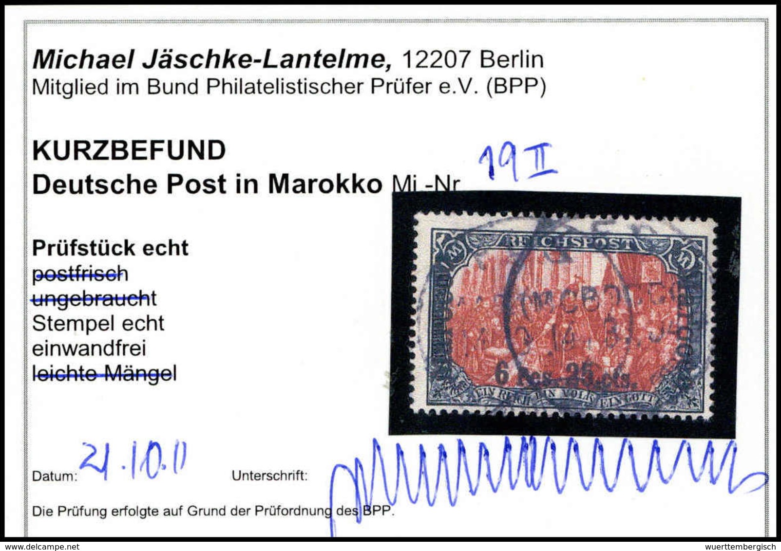 Gest. Deutsche Auslandspost Marokko - Other & Unclassified