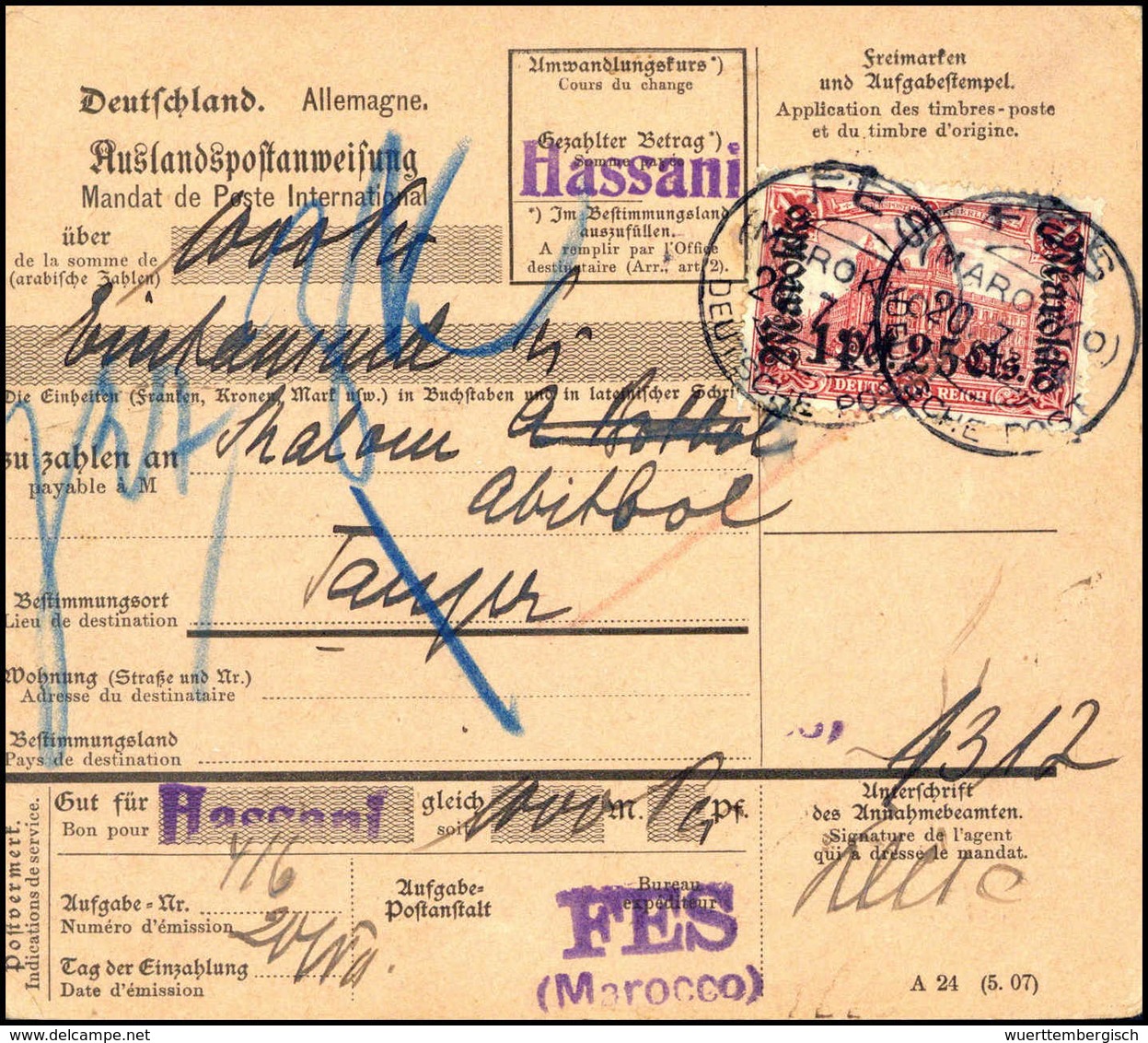 Beleg Deutsche Auslandspost Marokko - Other & Unclassified