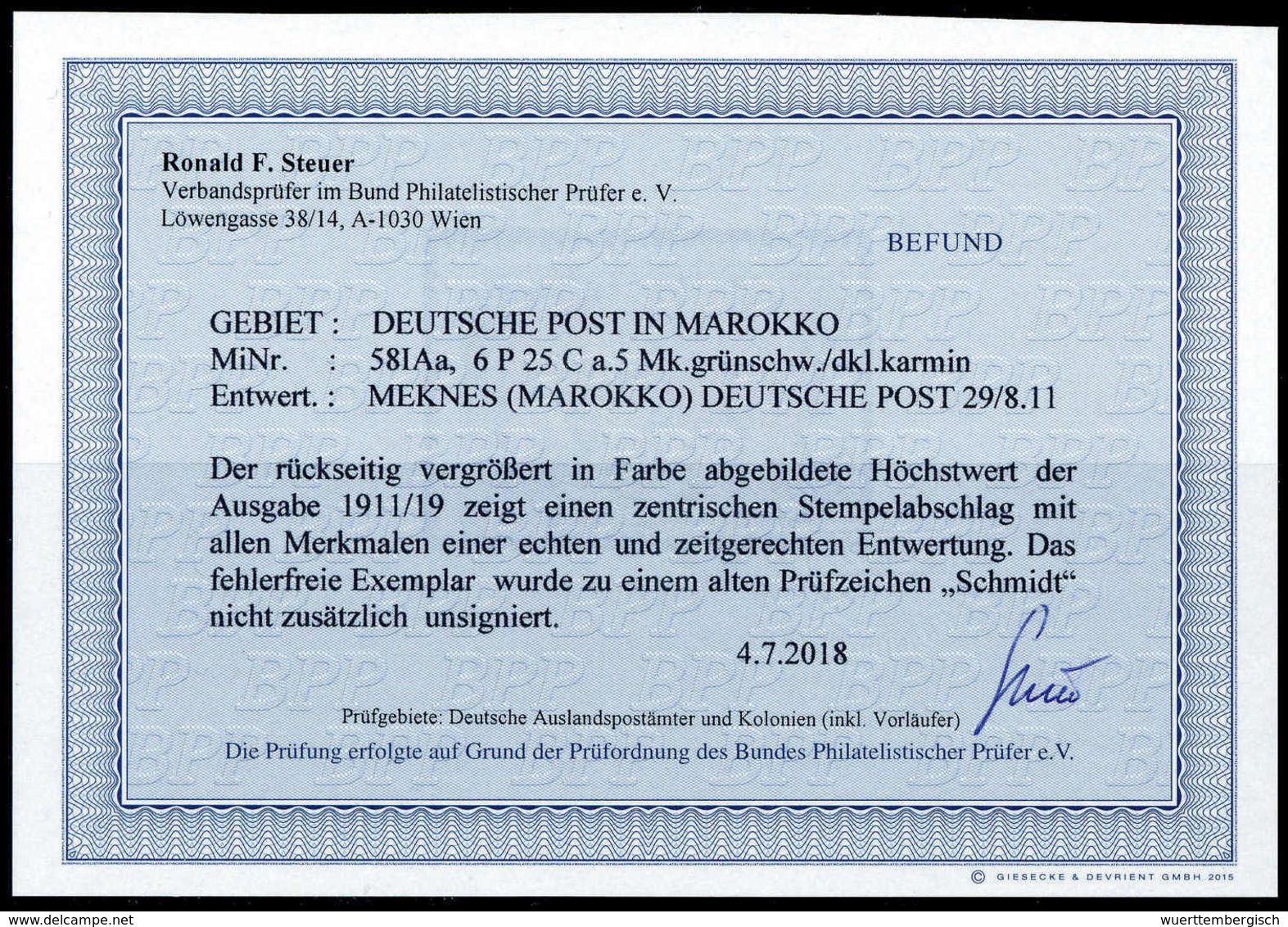 Gest. Deutsche Auslandspost Marokko - Other & Unclassified