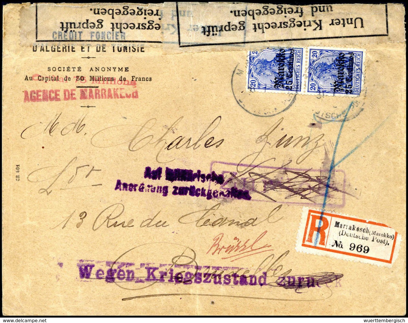 Beleg Deutsche Auslandspost Marokko Kriegspost - Other & Unclassified