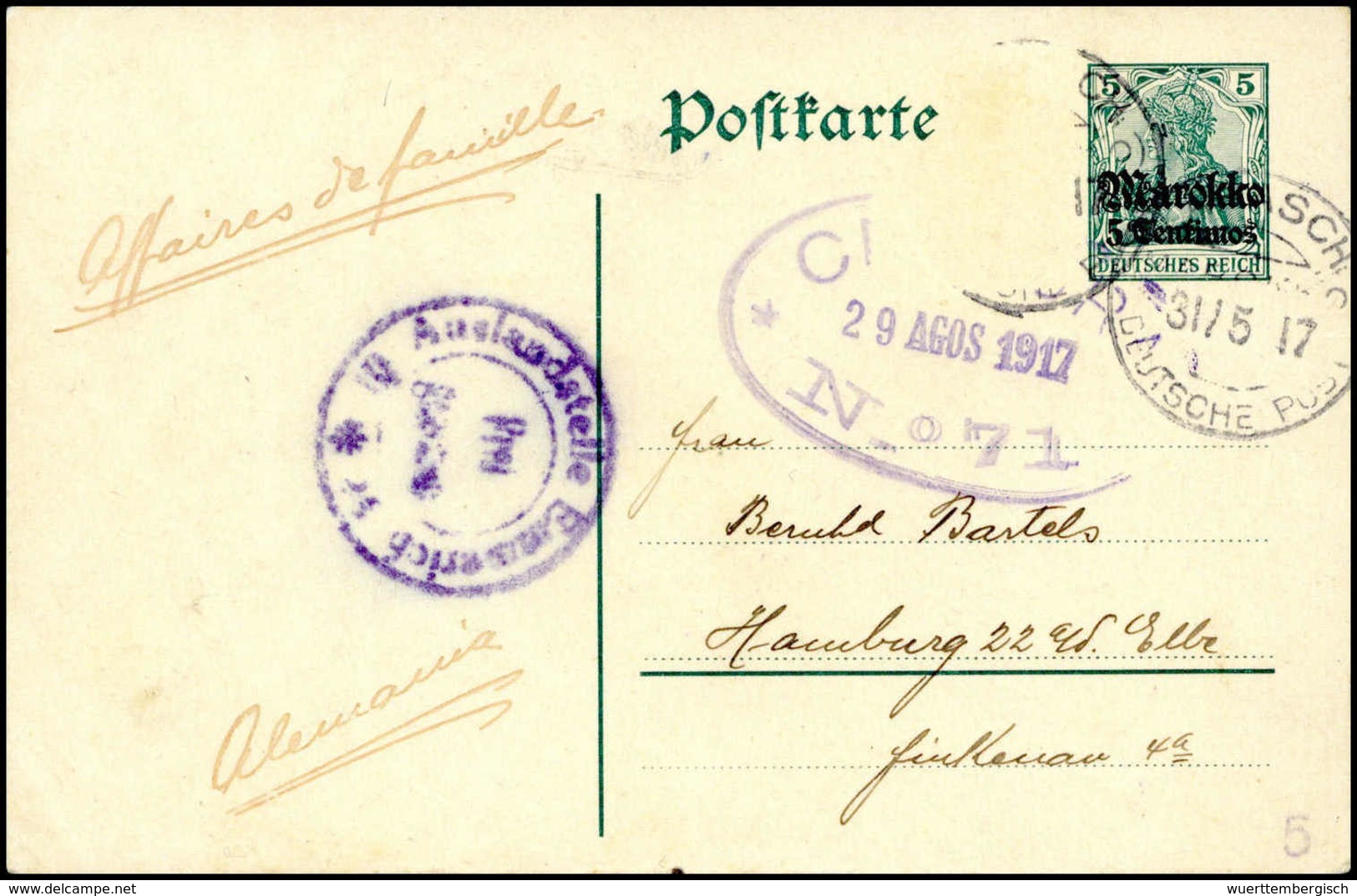 Beleg Deutsche Auslandspost Marokko Kriegspost - Other & Unclassified