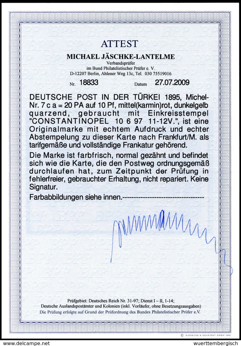 Beleg Deutsche Auslandspost Türkei - Other & Unclassified