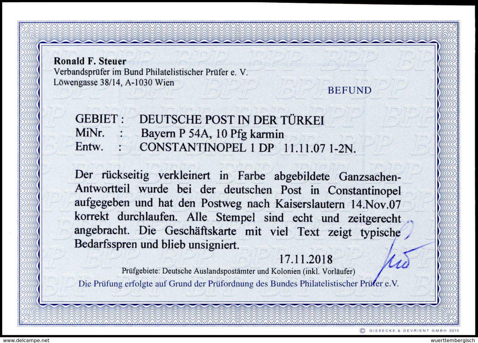 Beleg Deutsche Auslandspost Türkei - Other & Unclassified