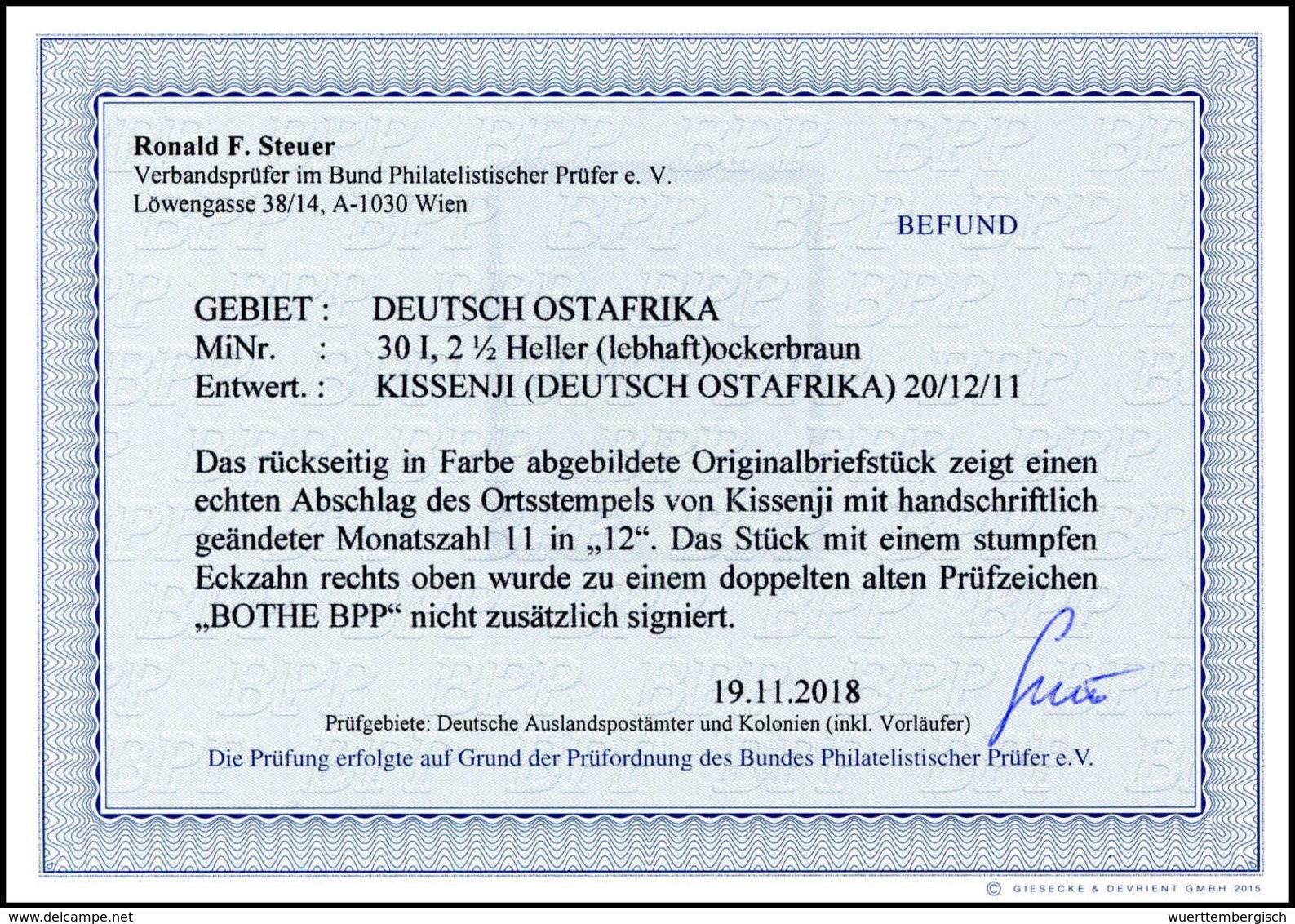 Briefst. Deutsche Kolonien Ostafrika - Other & Unclassified