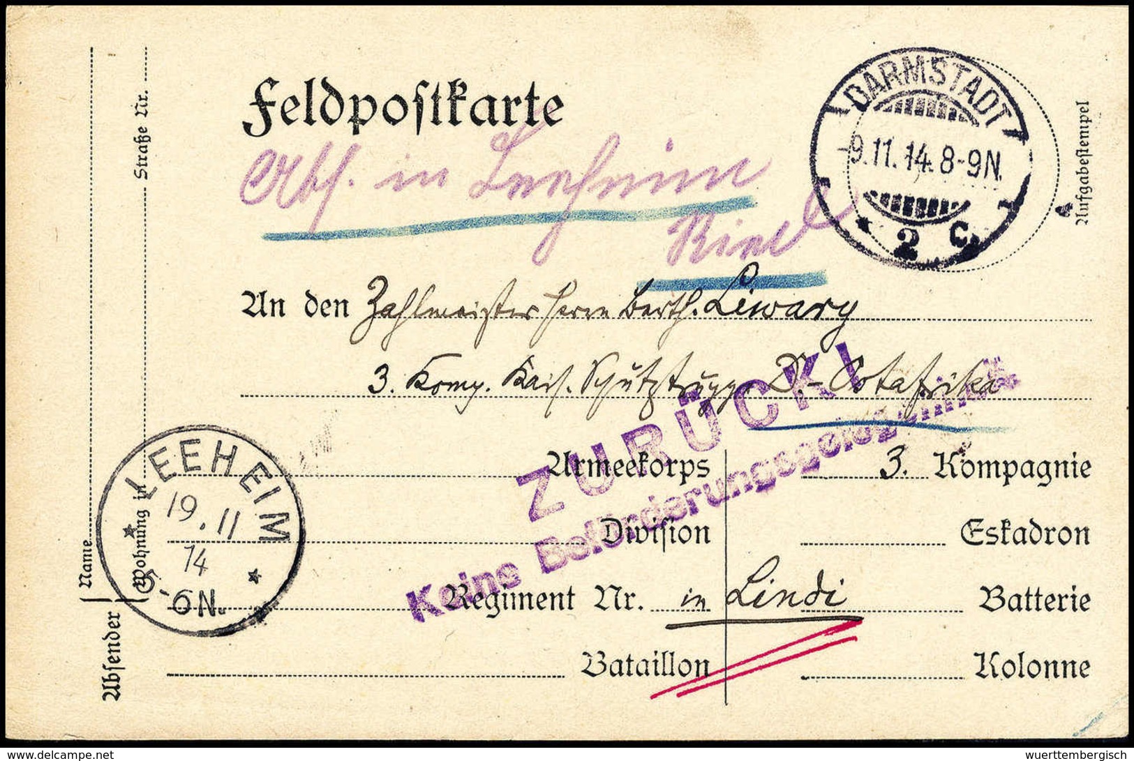 Beleg Deutsche Kolonien Deutsch Ostafrika Kriegspost - Other & Unclassified