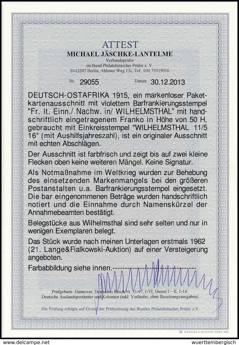 Briefst. Deutsche Kolonien Deutsch Ostafrika Kriegspost - Other & Unclassified