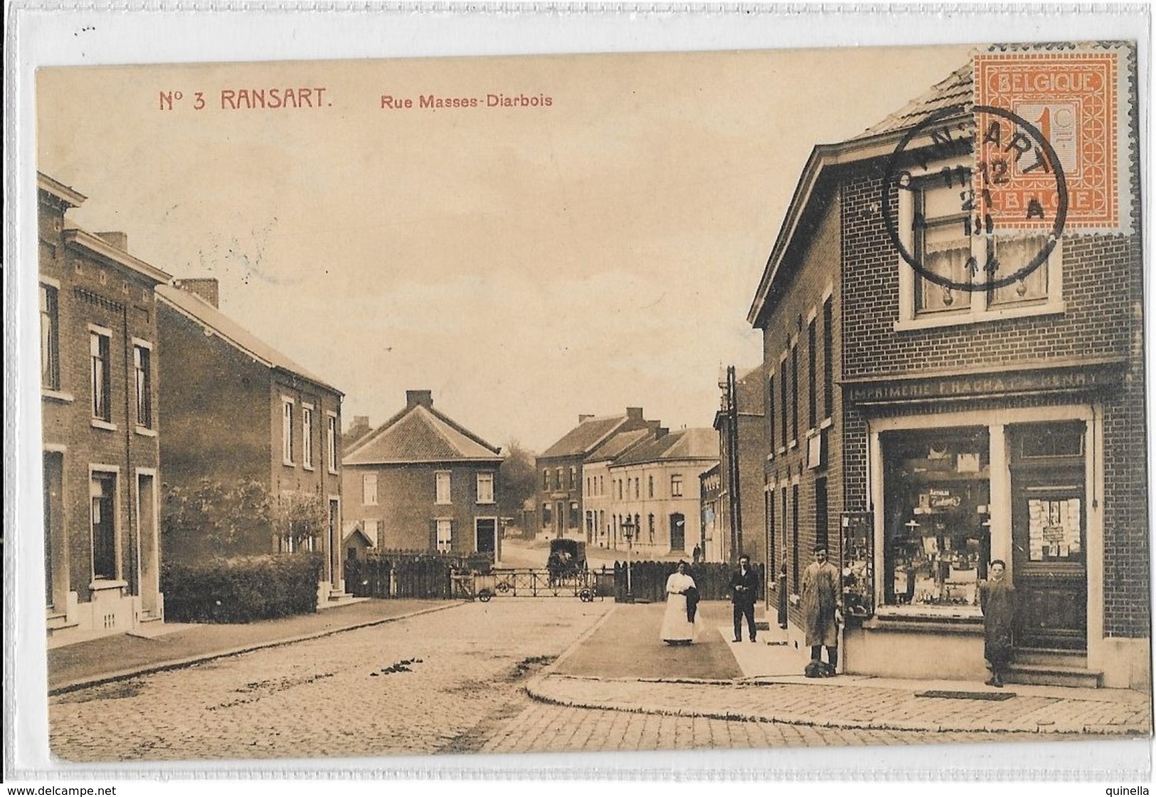 Ransart  (65a)  Imprimerie Sur Coin De Rue , Et La   Barrière Du Passage A Niveau Ferme (Marco) - Charleroi