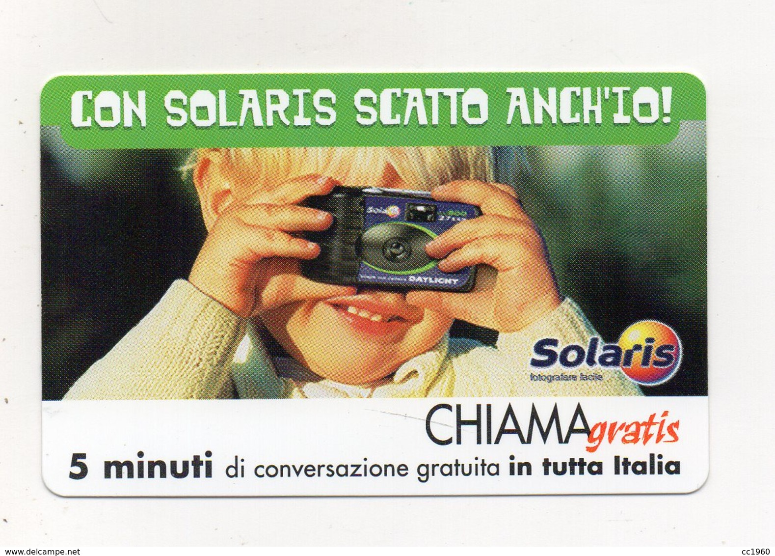 Scheda Telefonica " Chiama Gratis "  Solaris - 5 Minuti - Nuova - Scadenza 15.11.2001 - (FDC17544) - GSM-Kaarten, Aanvulling & Voorafbetaald