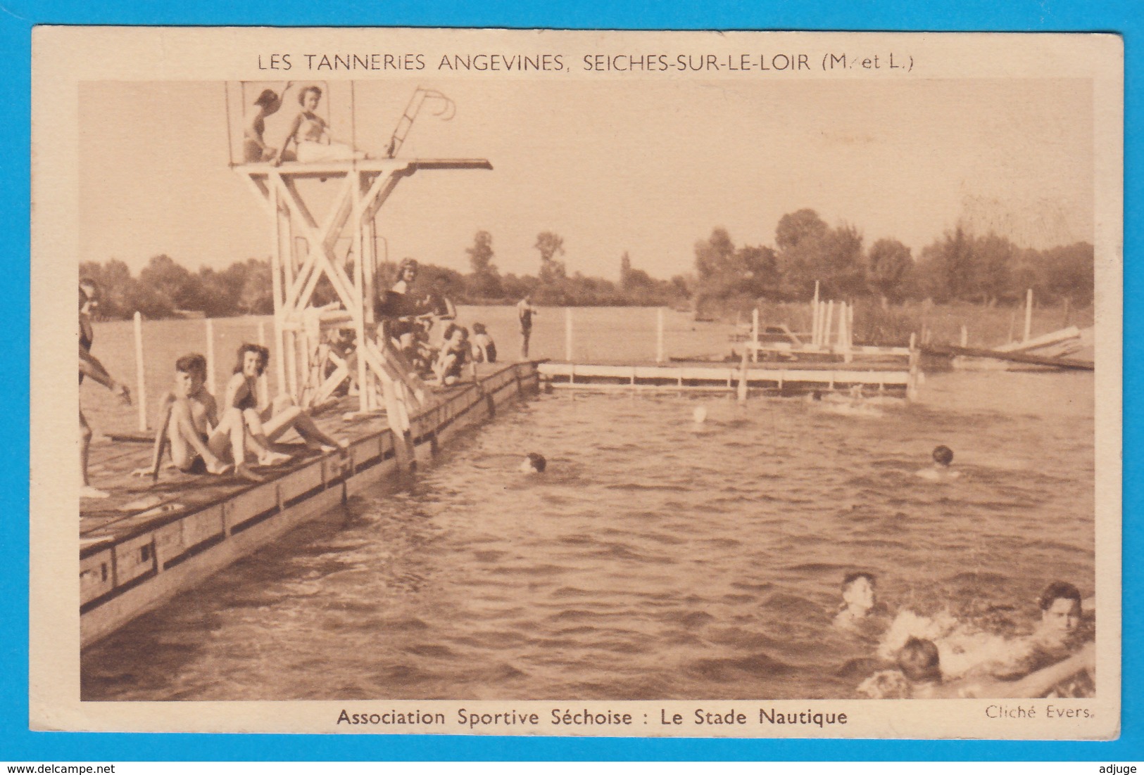 CPA-49-SEICHES-SUR-LE LOIR -TANNERIES ANGEVINES - Le Stade Nautique - Animation* TOP* 2 SCANS - Seiches Sur Le Loir