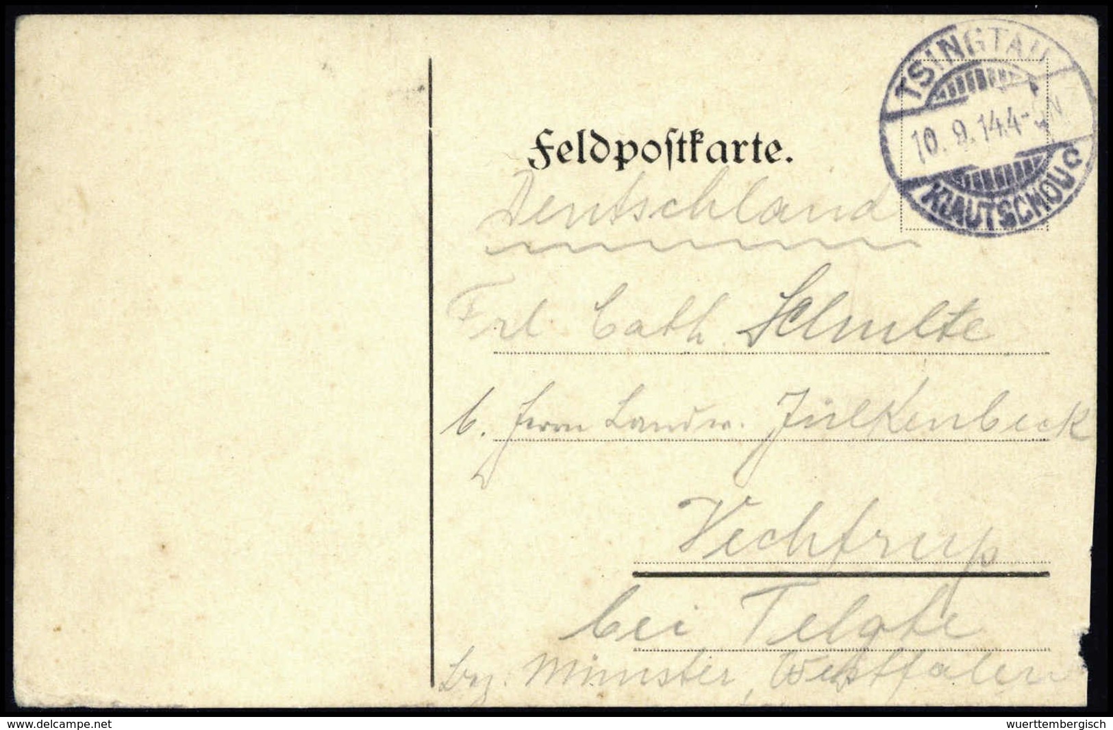 Beleg Deutsche Kolonien Kiautschou Kriegspost - Other & Unclassified