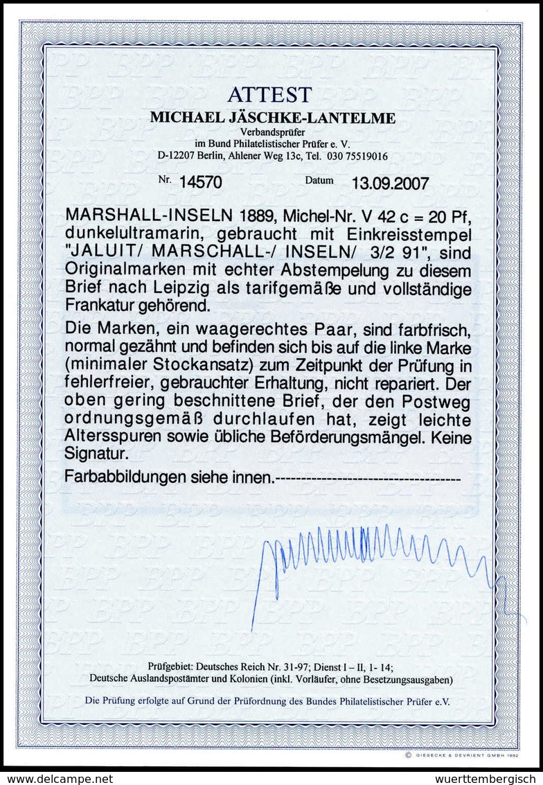 Beleg Deutsche Kolonien Marshall Inseln, Vorläufer - Other & Unclassified