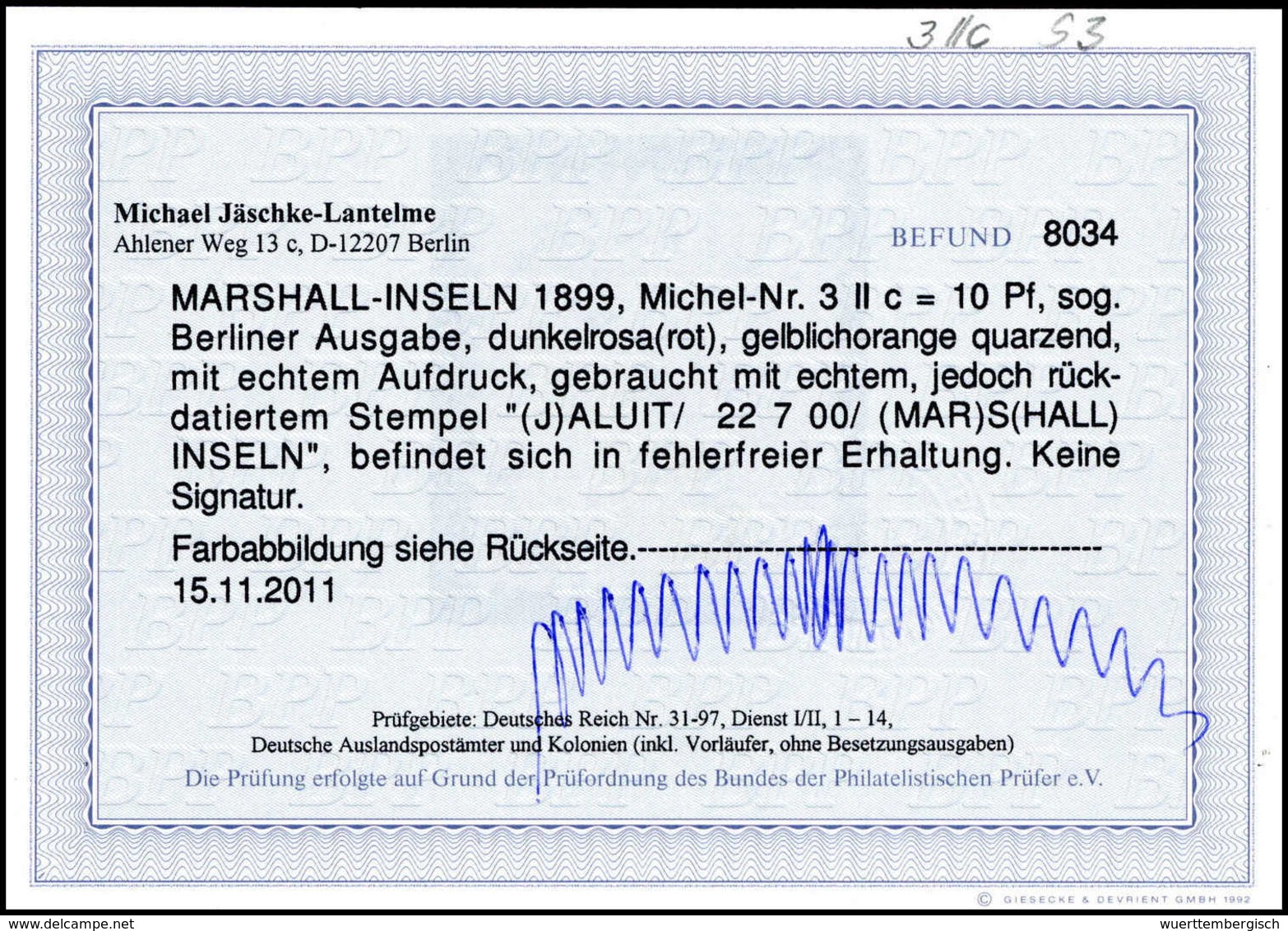 Gest. Deutsche Kolonien Marshall Inseln - Other & Unclassified