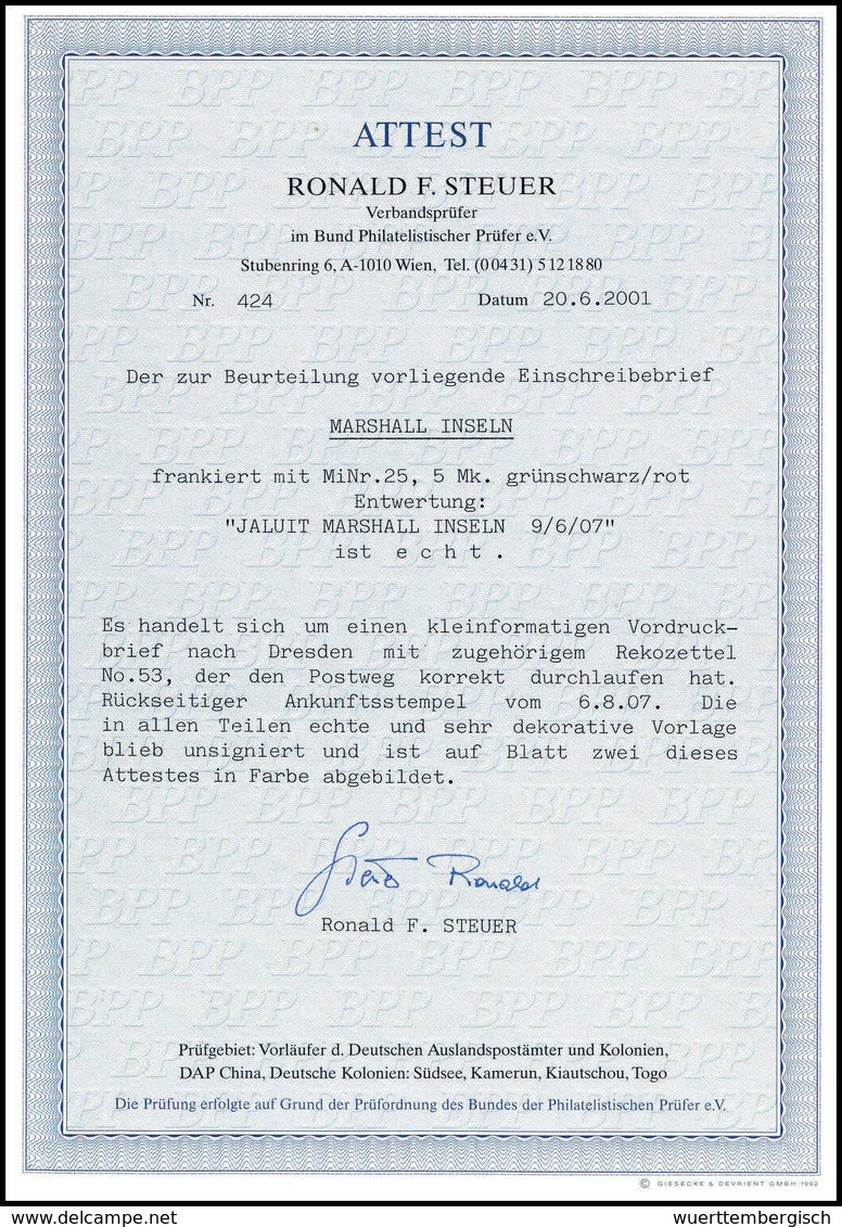 Beleg Deutsche Kolonien Marshall Inseln - Other & Unclassified