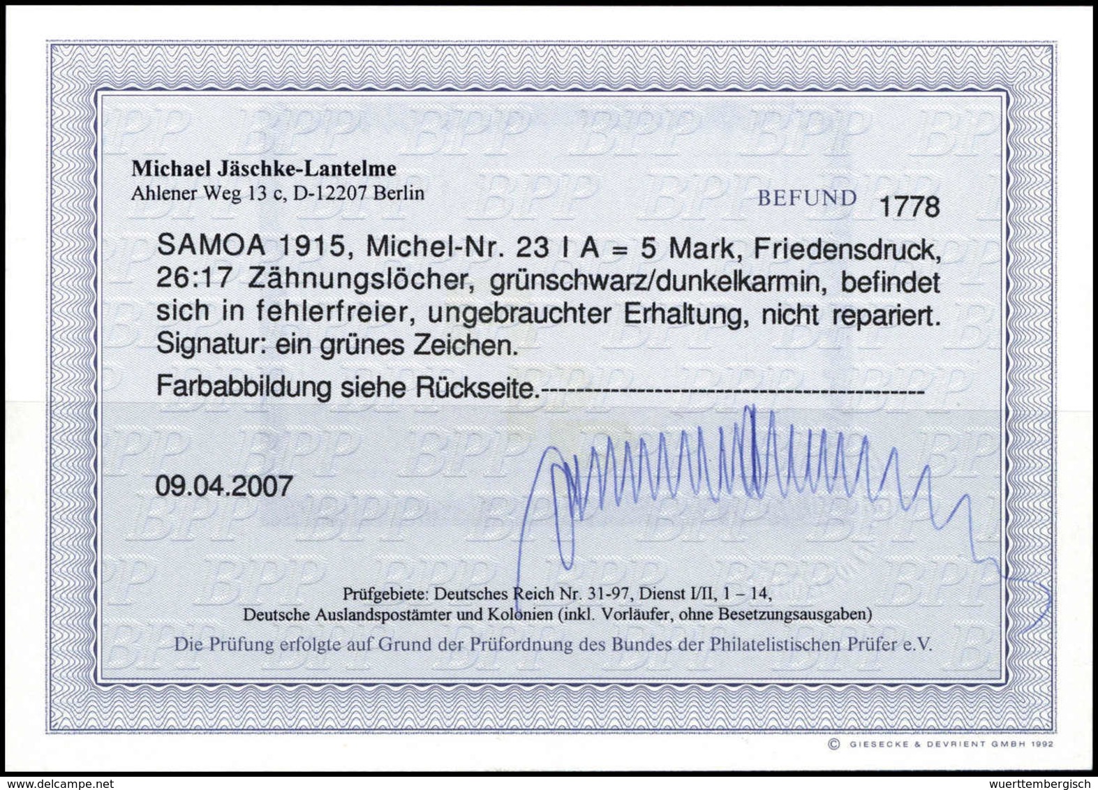 * Deutsche Kolonien Samoa - Altri & Non Classificati