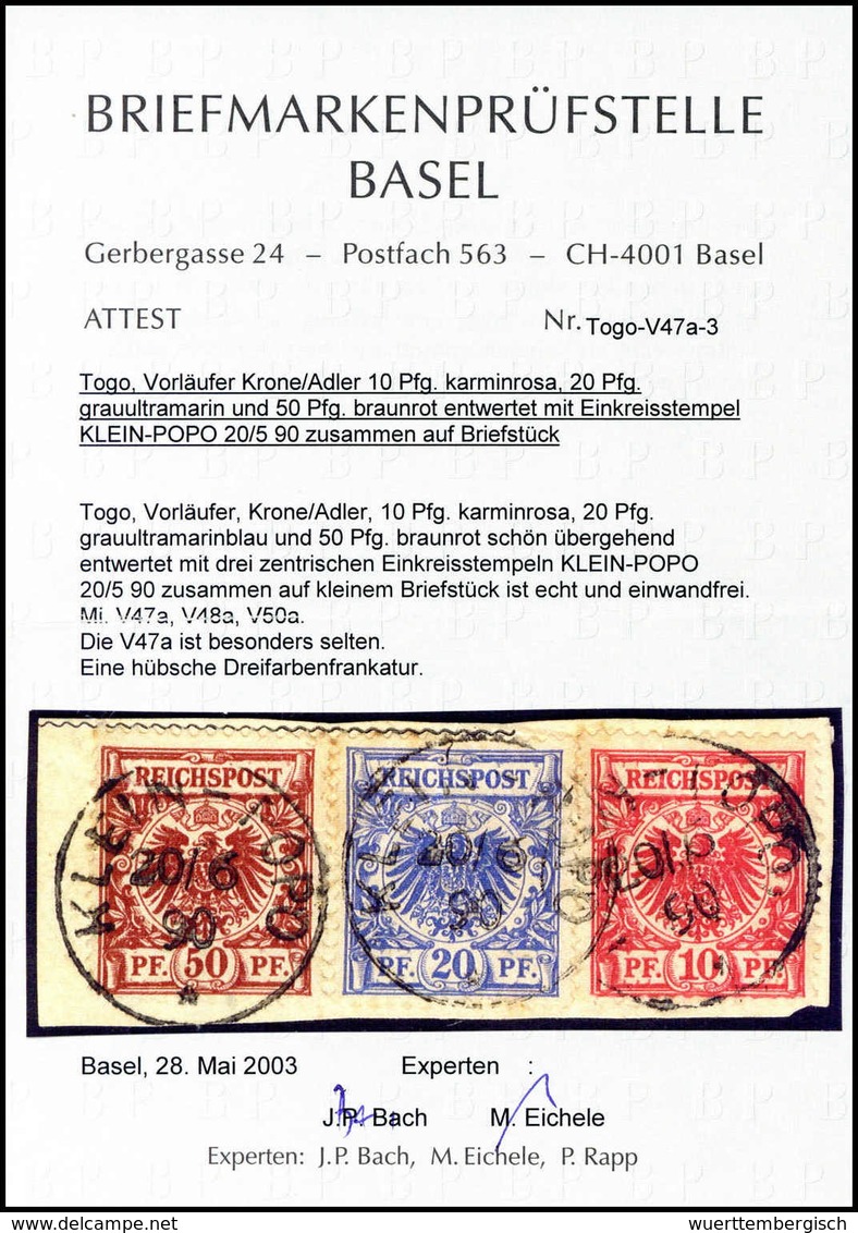 Briefst. Deutsche Kolonien Togo, Vorläufer - Other & Unclassified
