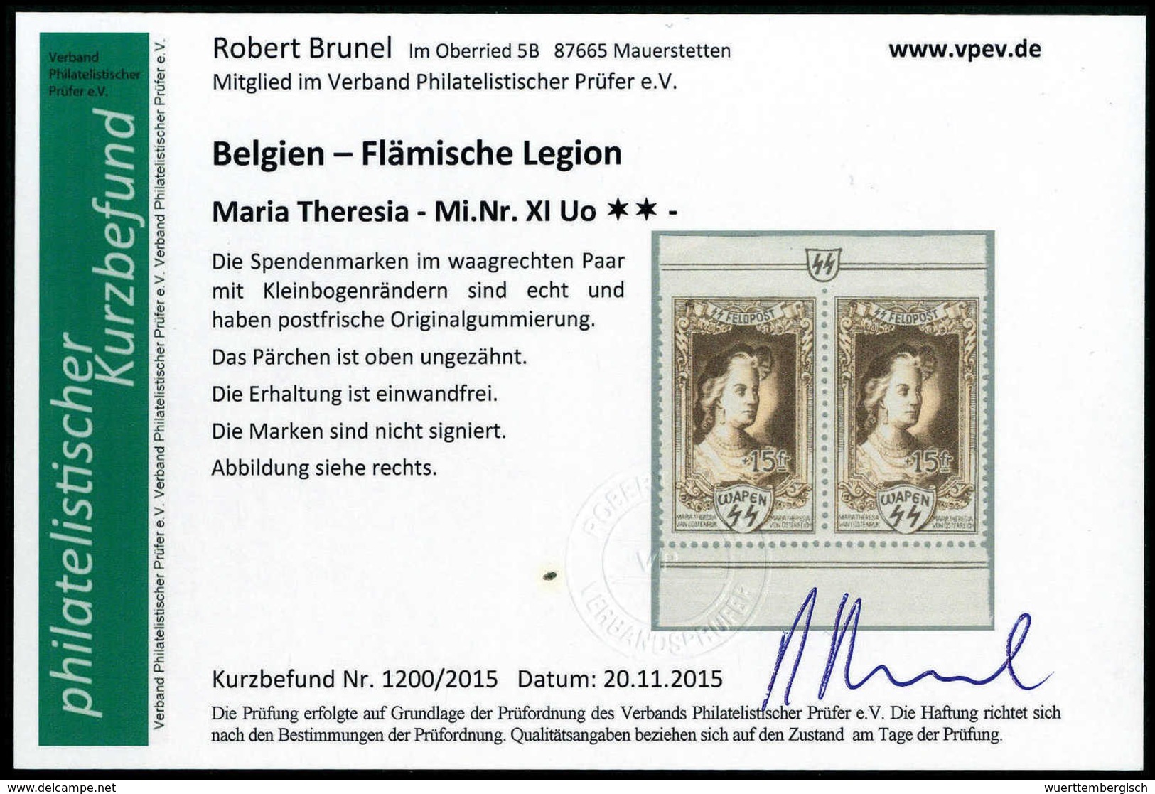 ** Deutsche Besetzung II. WK Belgien Flämische Legion - Other & Unclassified