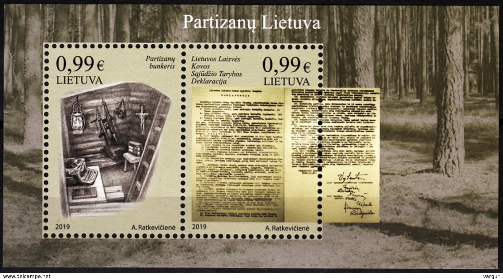 LITHUANIA 2019-05 Partisans Land. War, Fight For Independence, MNH - WW2