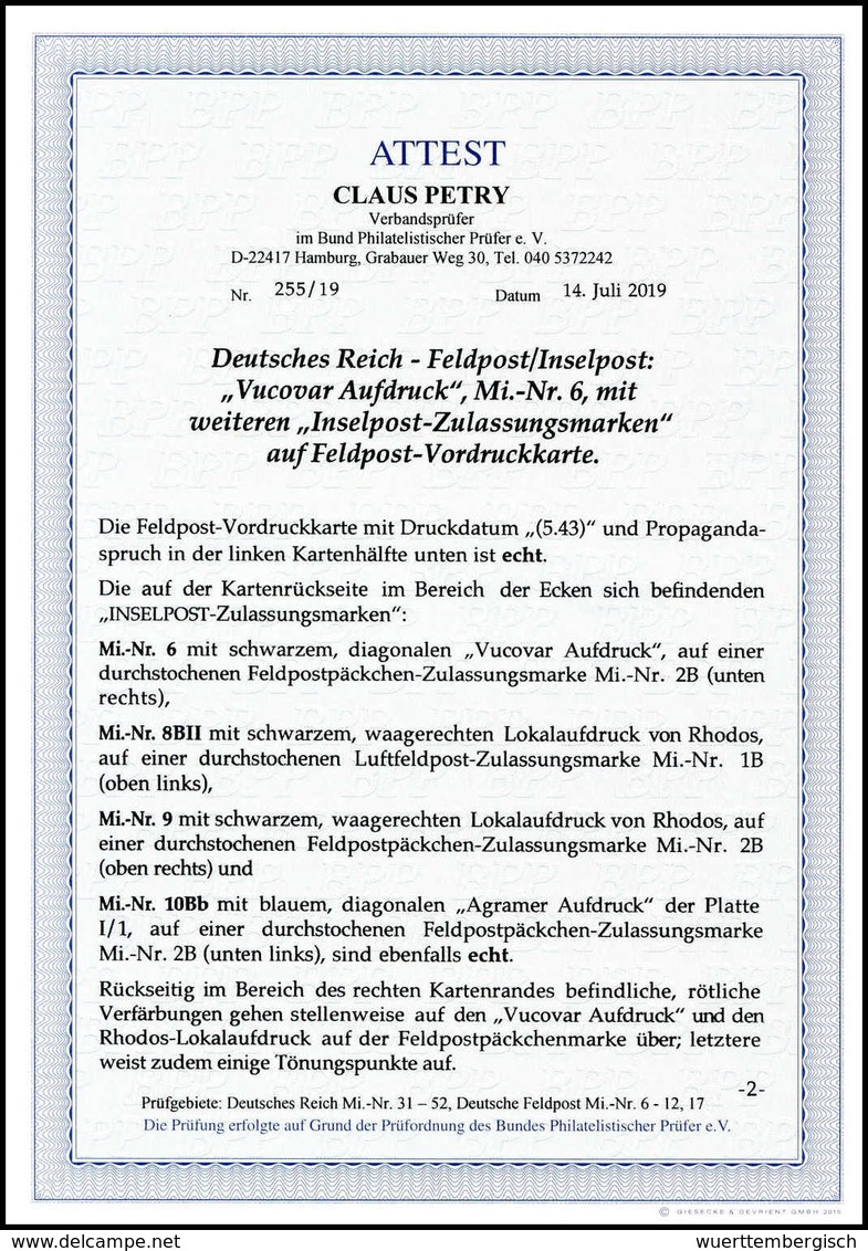 Beleg Deutsche Besetzung II. WK, Feldpostmarken - Other & Unclassified