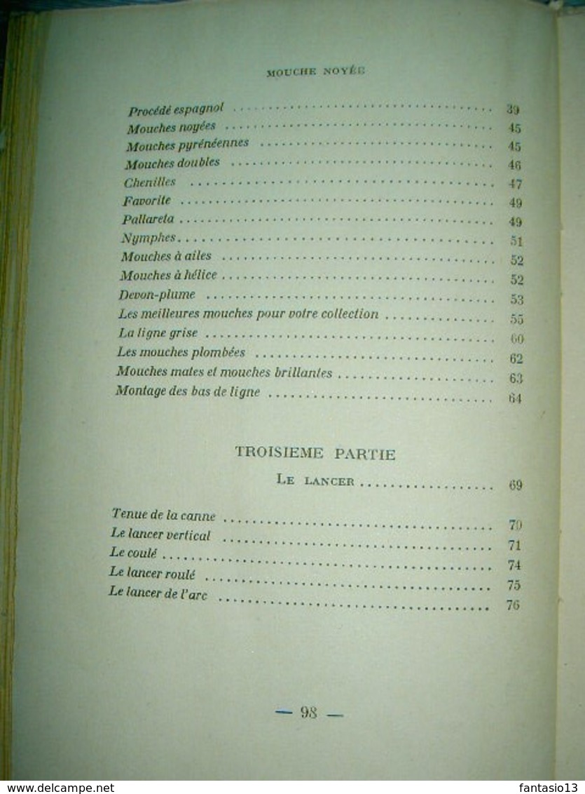 Mouche noyée  Pêche sportive à la Truite dans rivières et torrents  Louis Carrère  1938