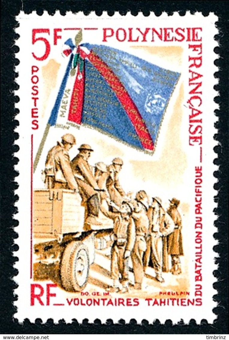 POLYNESIE 1964 - Yv. 29 *   Cote= 12,70 EUR - Volontaires Du Bataillon Du Pacifique  ..Réf.POL24304 - Neufs