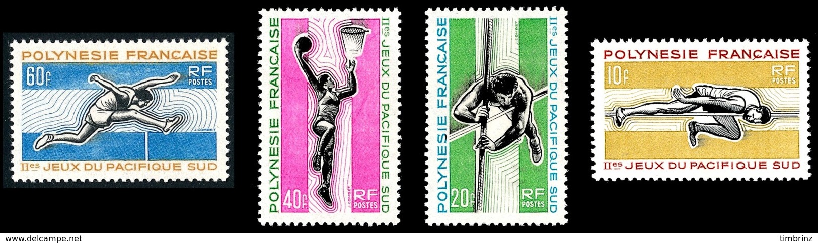 POLYNESIE 1966 - Yv. 42 43 44 45 **   Cote= 41,50 EUR - Sport: Sauts, Basket (4 Val.)  ..Réf.POL24309 - Neufs