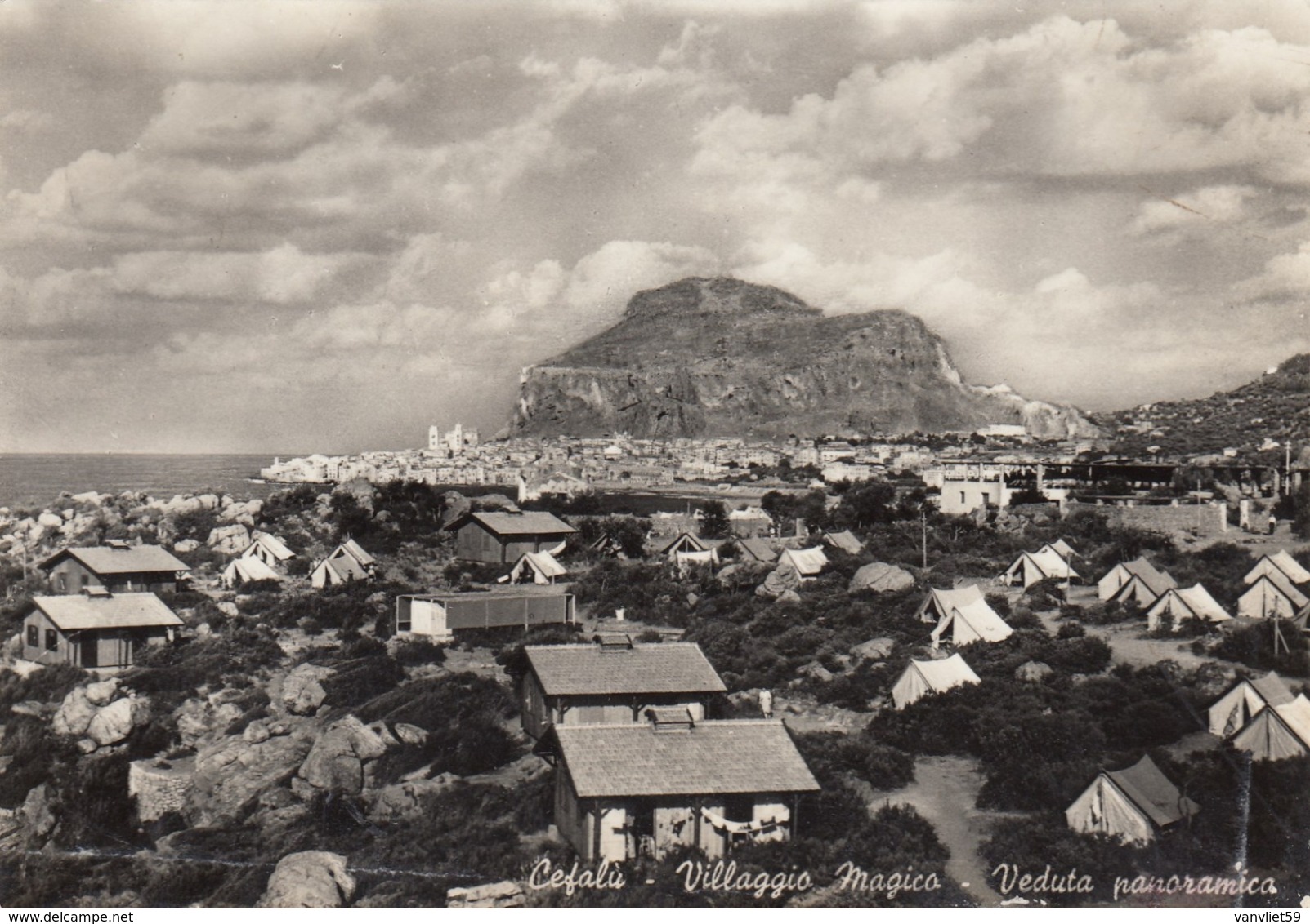 CEFALù-PALERMO-VILLAGGIO MAGICO-CARTOLINA VERA FOTOGRAFIA-VIAGGIATA IL 18-9-1955 - Palermo