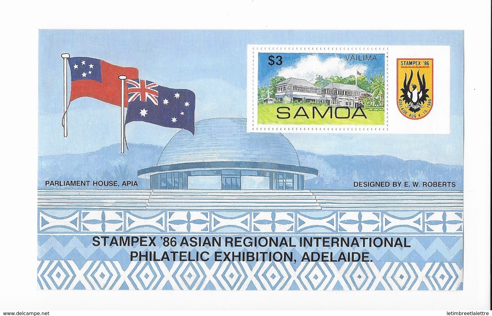 Samoa Bloc Feuillet  N° 38** Stampex 1986 - Samoa (Staat)