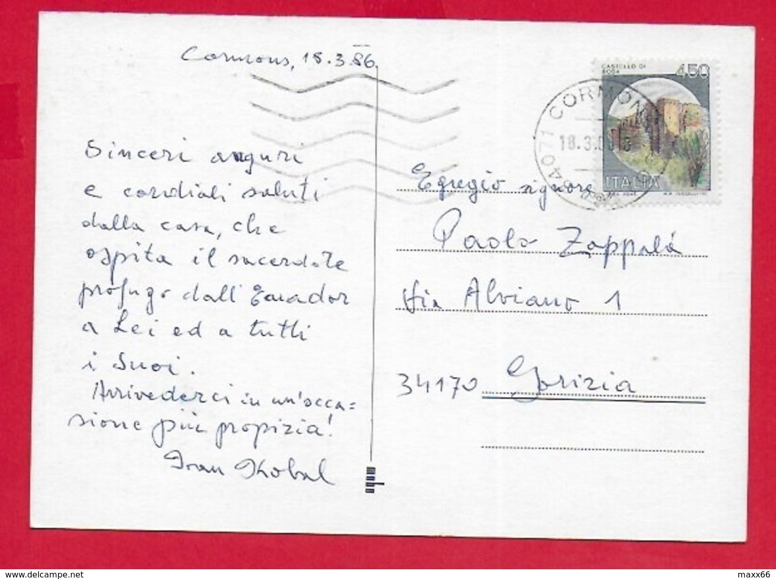 CARTOLINA VG ITALIA - Vesele Velikonočne Praznike - Buona Pasqua - Gesù Risorto - 10 X 15 - ANN. 1986 CORMONS - Gesù