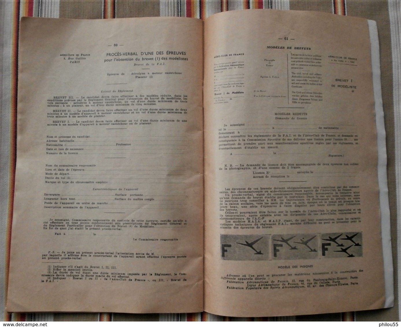 75 PARIS 8e Ministere de l'Air LES ECOLIERS DE L'AIR Comite Francais des Modeles Reduits d'Avion