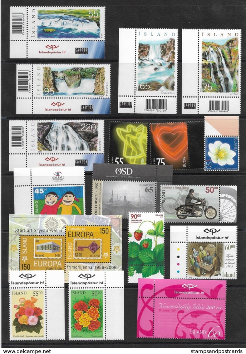 Islande Island Autour 2005 Avec 4645 Kr  34€ Valeur Faciale ** Iceland Around 2005 With 34€ Face Value - Collections, Lots & Series