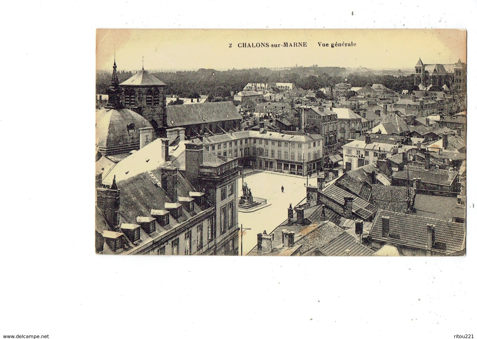 Cpa Châlons-sur-Marne - Vue Générale - N°2 J.B. - COIFFEUR - Charbons Plispart Fontes échafaudage - Société Générale - Châlons-sur-Marne