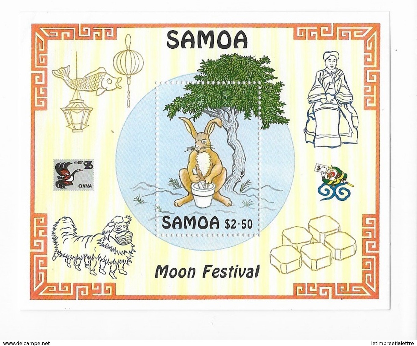 Samoa Bloc Feuillet  N° 55**China96 "fête De La Lune" Le Lièvre Préparant Un élixir - Samoa