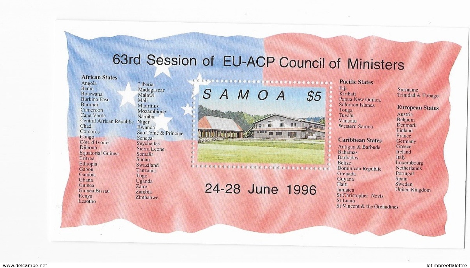 Samoa Bloc Feuillet  N° 56** BatIment - Samoa (Staat)