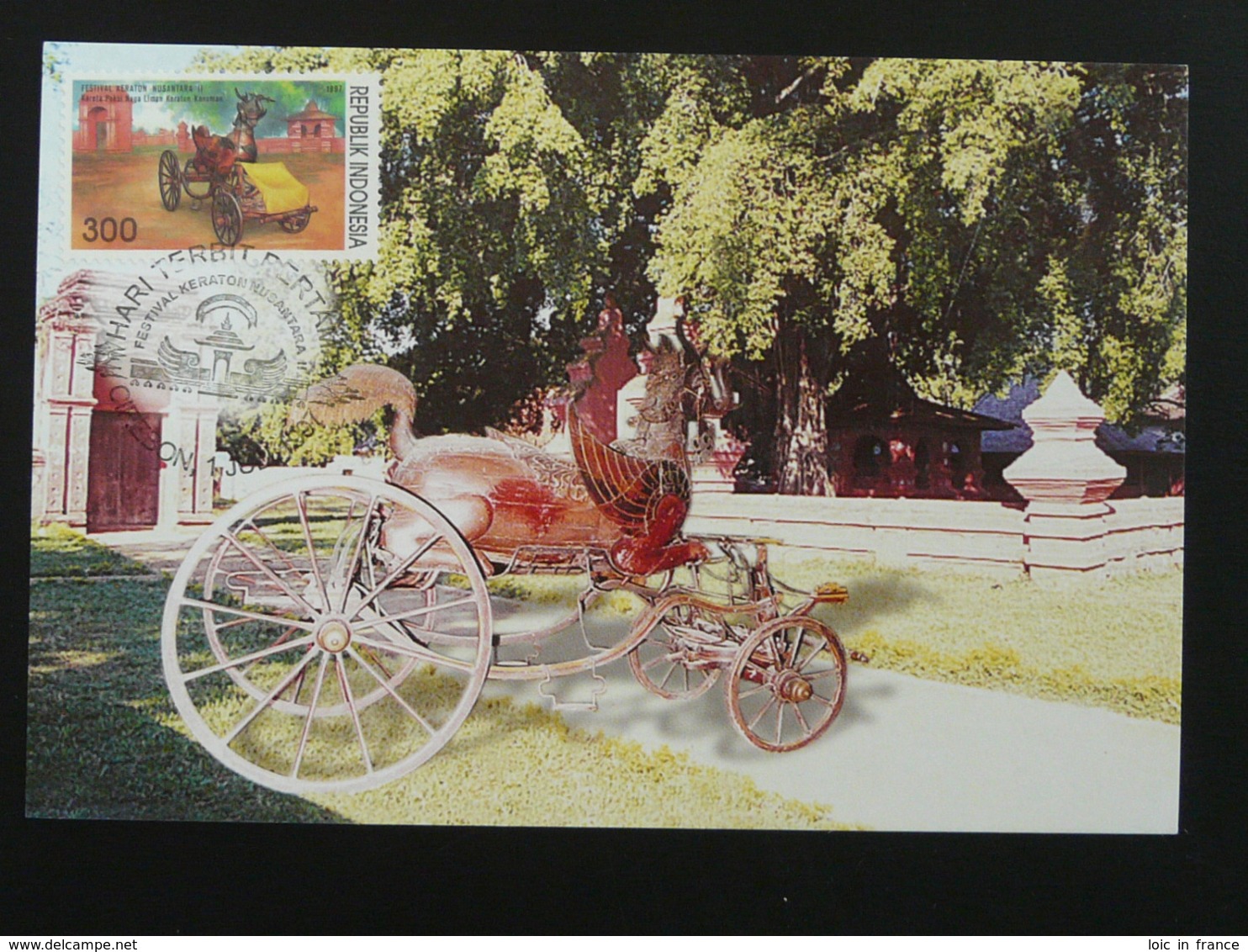 Carte Maximum Card Carrosse Royal Carriage Indonésie Indonesia (ref 86158) - Stage-Coaches