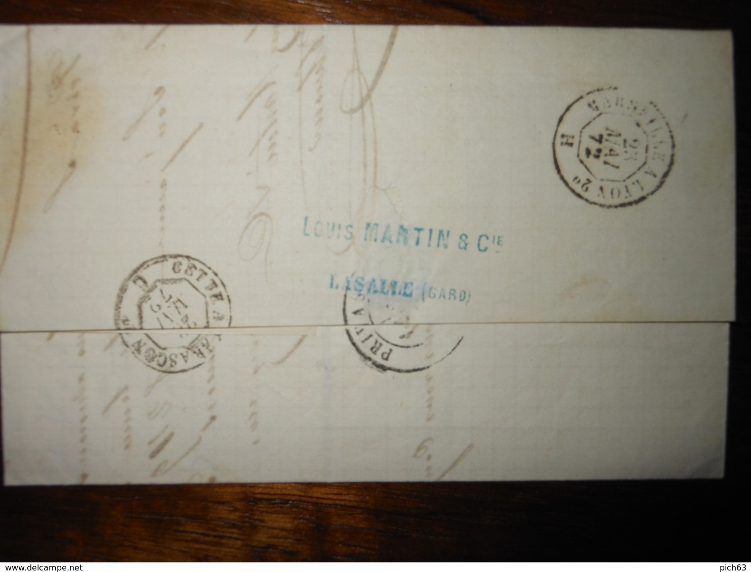 Lettre GC 1971 Lasalle Gard Avec Correspondance - 1849-1876: Période Classique