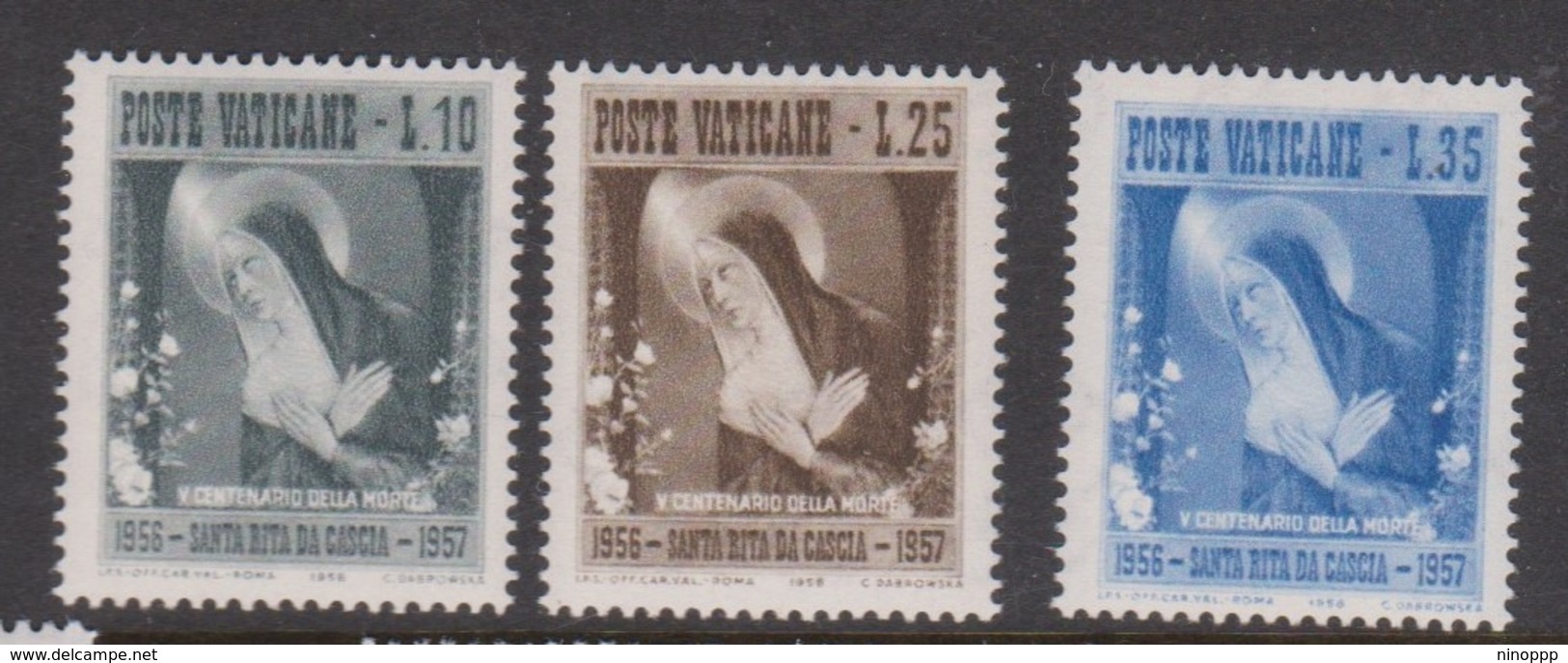 Vatican City S 222-224 1956 5th Centenary Death Of St.Rita, Mint Never Hinged - Neufs