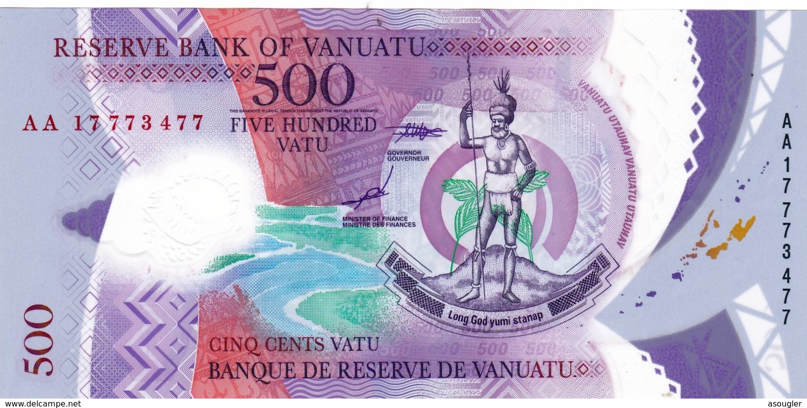 VANUATU 500 VATU 2017 VF "free Shipping Via Regular Air Mail (buyer Risk)" - Vanuatu